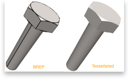 comparison of a model with BREP and without BREP